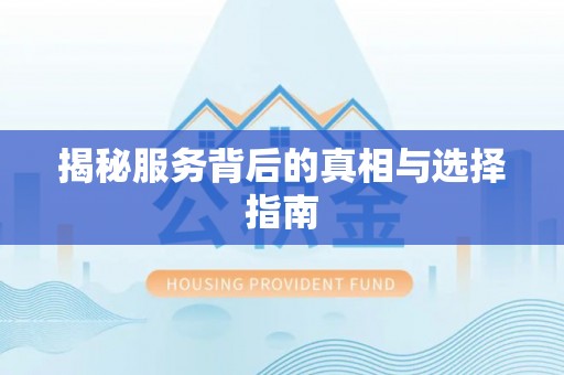 潮安揭秘服务背后的真相与选择指南
