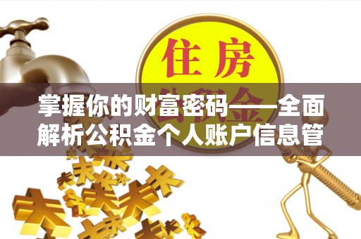 潮安掌握你的财富密码——全面解析公积金个人账户信息管理与优化
