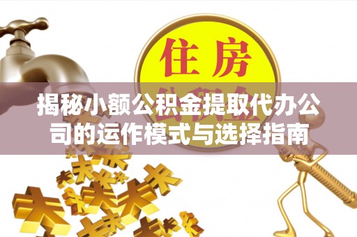 潮安揭秘小额公积金提取代办公司的运作模式与选择指南
