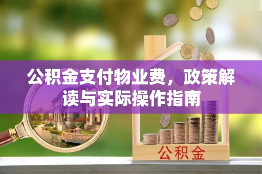 潮安公积金支付物业费，政策解读与实际操作指南