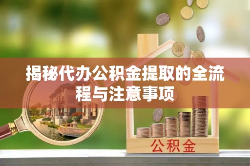 潮安揭秘代办公积金提取的全流程与注意事项